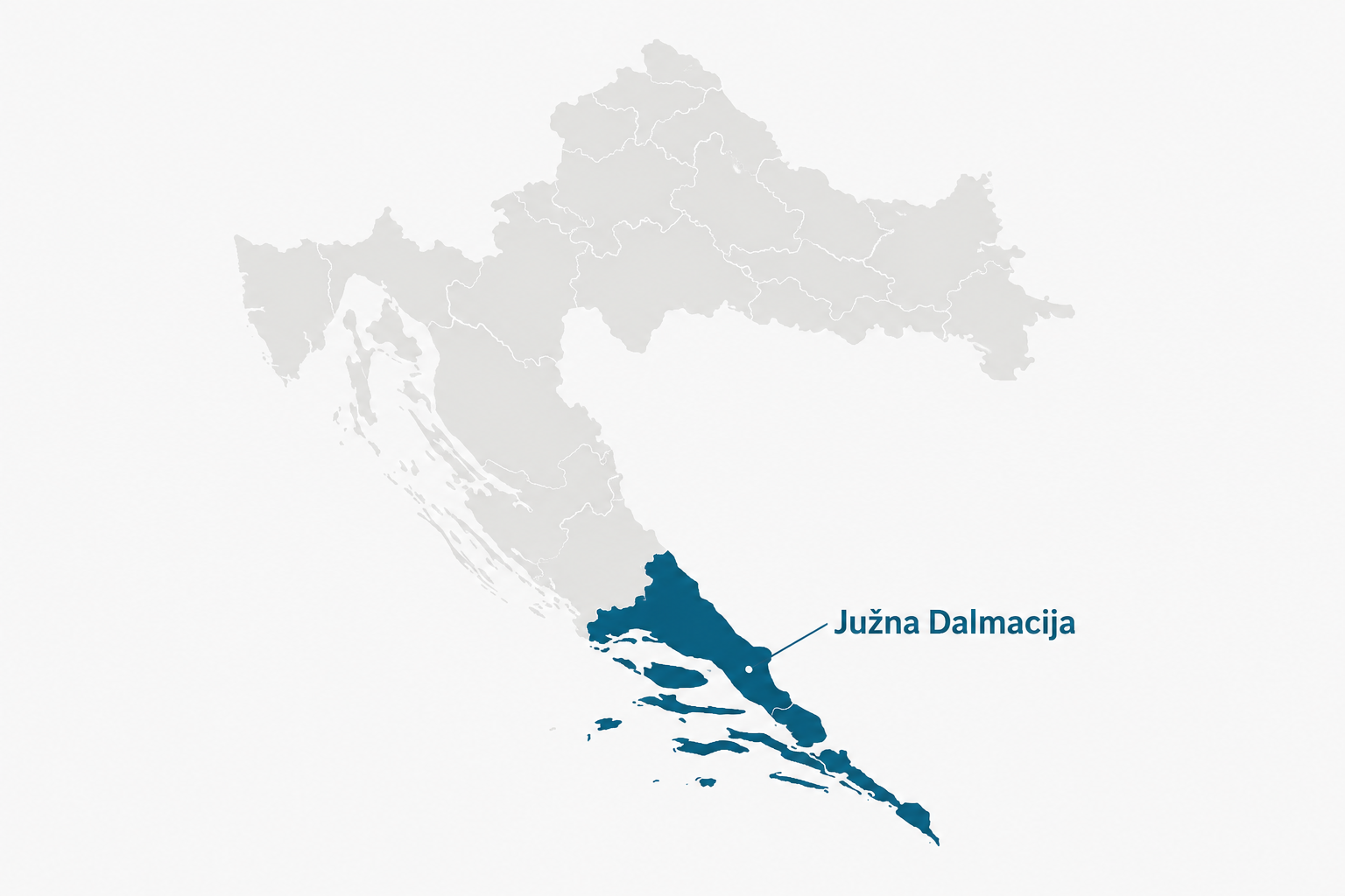 Karta Južne Dalmacije